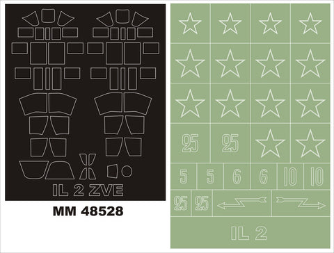 モンテックス MM48528 1/48 IL-2(ズベズダ用)マスキングシート(キット付属デカールと置換)