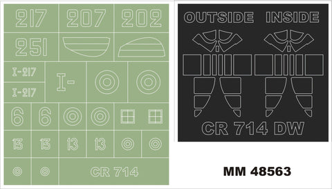 モンテックス MM48563 1/48 CR 714(ドラウィングス用)マスキングシート(キット付属デカールと置換)