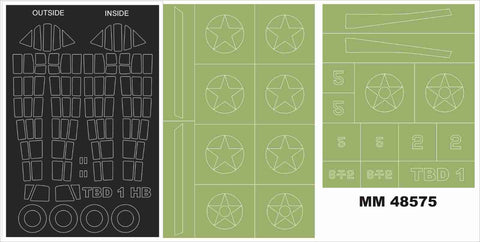 モンテックス MM48575 1/48 TBD-1 デバステイター(トランぺッター用)マスキングシート(キット付属デカールと置換)