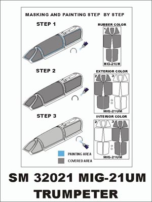 モンテックス SM32021 1/32 MiG-21UM(トランぺッター用) ミニマスク