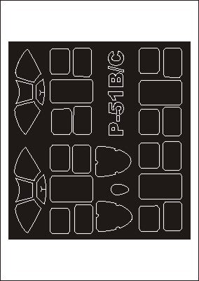 モンテックス SM32078 1/32 P-51B マスタング(トランぺッター用) ミニマスク