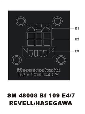 モンテックス SM48008 1/48 Bf-109 E4/7 (レベル1/48 メッサーシュミットBf109 E4/7用) ミニマスク