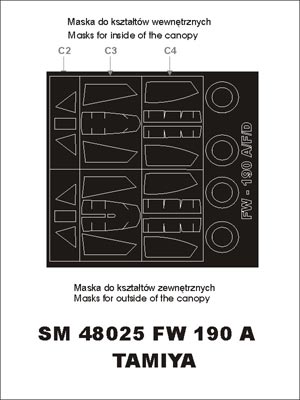 モンテックス SM48025 1/48 Fw-190 A-3(タミヤ 1/48 傑作機シリーズ フォッケウルフ Fw190 A-3用) ミニマスク
