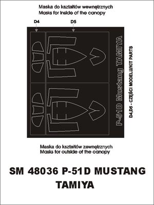 モンテックス SM48036 1/48 P - 51 D マスタング(タミヤ用) ミニマスク