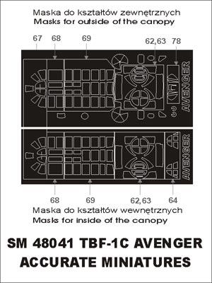 モンテックス SM48041 1/48 TBF- 1C アベンジャー (アキュレイトミニチュア用) ミニマスク