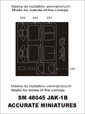 モンテックス SM48045 1/48 Jak - 1 B(アキュレイトミニチュア用) ミニマスク