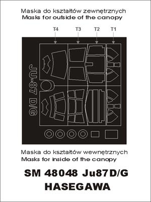 モンテックス SM48048 1/48 Ju - 87 D/G(ハセガワ用) ミニマスク