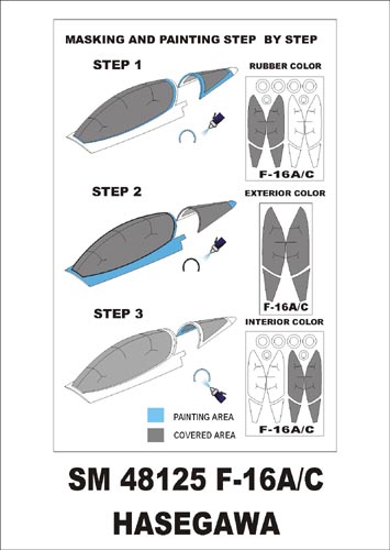 モンテックス SM48125 1/48 F-16A/C(ハセガワ用) ミニマスク
