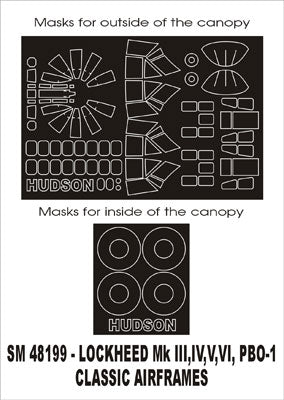 モンテックス SM48199 1/48 ハドソン III/IV/V/VI/PBO-1(クラシックエアフレーム用) ミニマスク