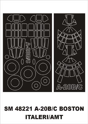 モンテックス SM48221 1/48 A-20B ボストン(イタレリ用) ミニマスク