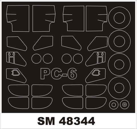 モンテックス SM48344 1/48 ピラタス PC-6/B1(ローデン用) ミニマスク