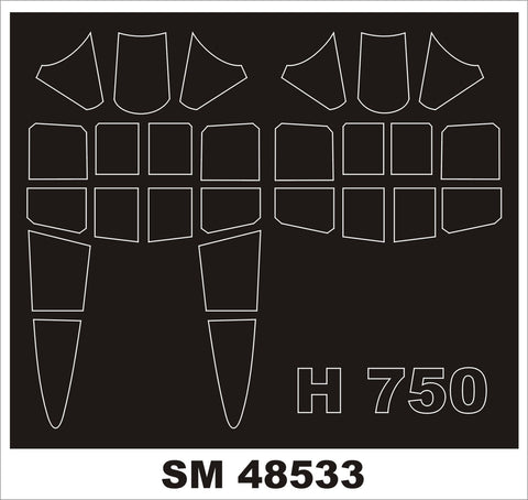 モンテックス SM48533 1/48 H-75 ホーク(クリアープロップモデル用) ミニマスク