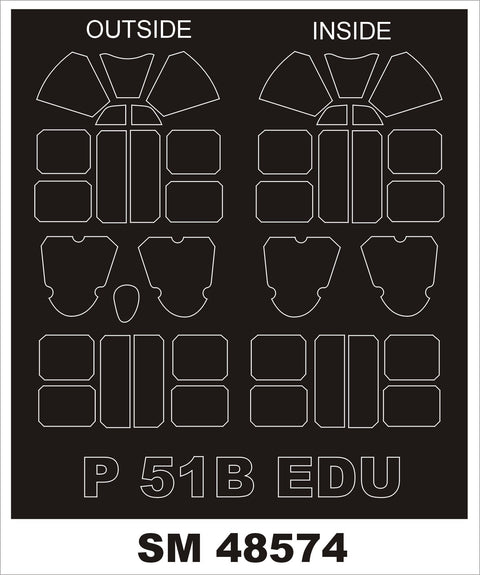 モンテックス SM48574 1/48 P-51B マスタング(エデュアルド用) ミニマスク