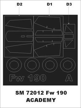 モンテックス SM72012 1/72 Fw 190 (アカデミー用) ミニマスク