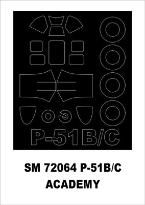 モンテックス SM72064 1/72 P-51B/C(アカデミー用) ミニマスク