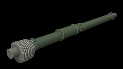 パンツァーアート GB35-157 1/35 M60A3用サーマルスリーブ付き(M68)砲身(汎用)