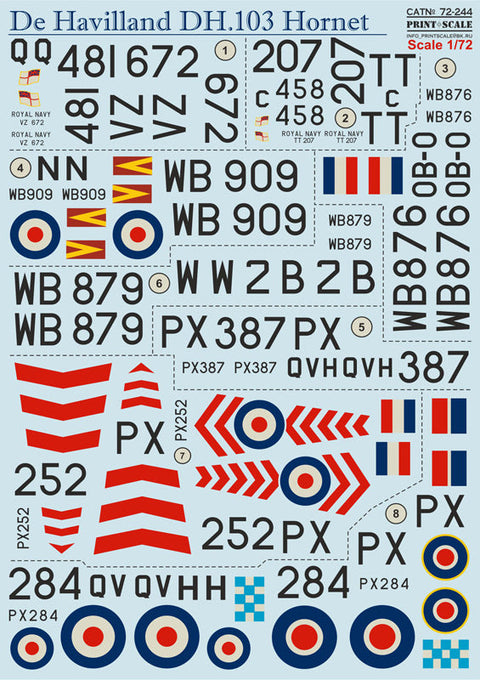 プリントスケール 72-244 1/72 デ・ハビランド DH.103 ホーネット