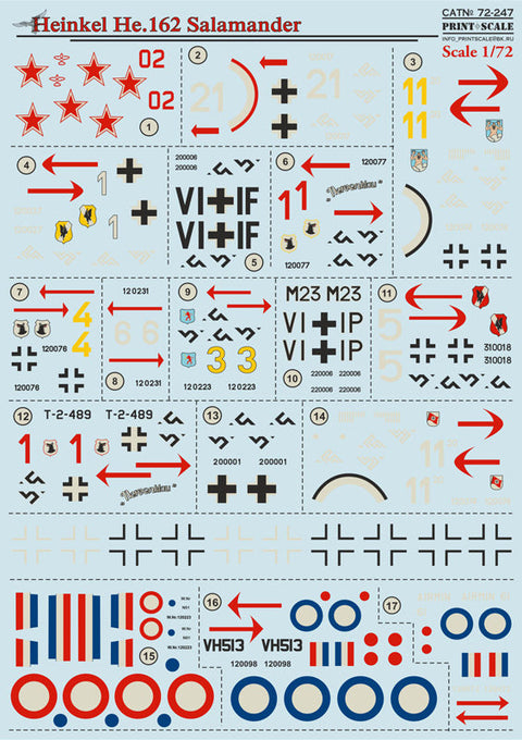 プリントスケール 72-247 1/72 ハインケル He.162 サラマンダー
