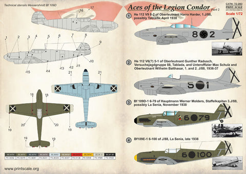 プリントスケール 72-260 1/72 コンドル軍団のエース He-51 Part 2