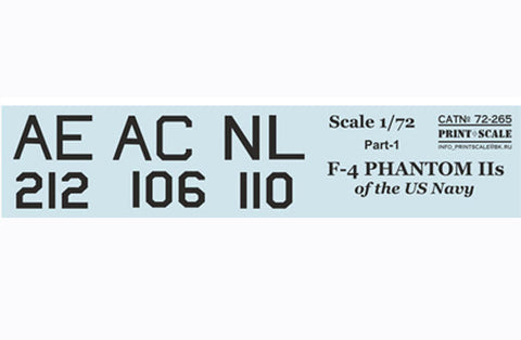 プリントスケール 72-265 1/72 アメリカ海軍 F-4 ファントム Part 1