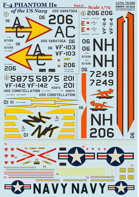 プリントスケール 72-266 1/72 アメリカ海軍 F-4 ファントム Part 2
