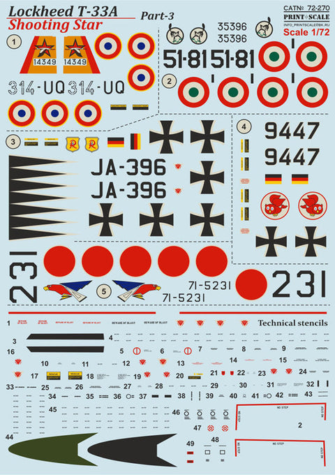 プリントスケール 72-270 1/72 ロッキード T-33A シューティングスター Part3