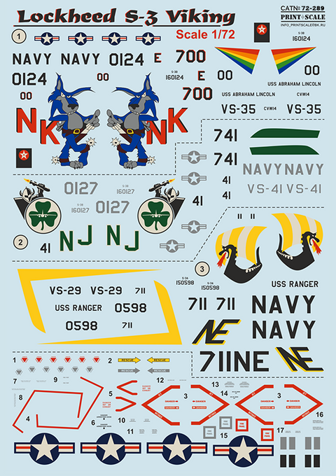 プリントスケール 72-289 1/72 ロッキード S-3 バイキング