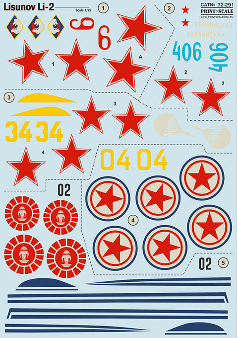 プリントスケール 72-291 1/72 リスノフ Li-2 コンプリートセット