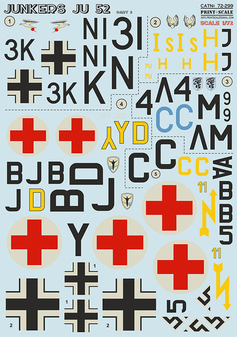 プリントスケール 72-299 1/72 ユンカース Ju52 Part3