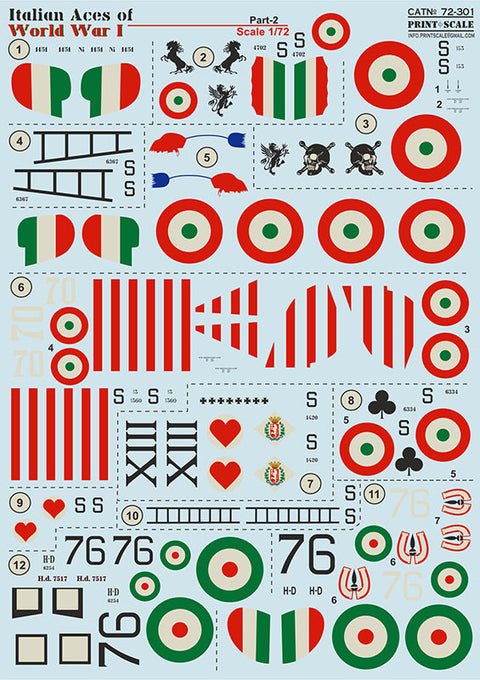 プリントスケール 72-301 1/72 イタリア空軍 WWI Part 2