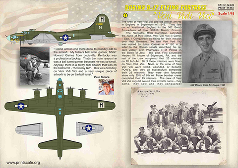 プリントスケール 72-339 1/72 B-17 "Veni. Vidi. Vici"