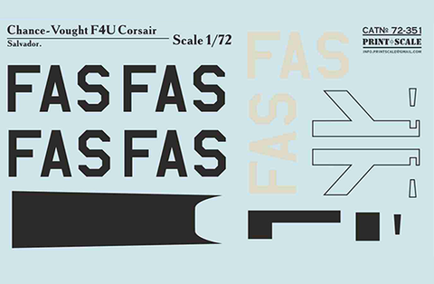 プリントスケール 72-351 1/72 F4U コルセア サルバドール コンプリートセット
