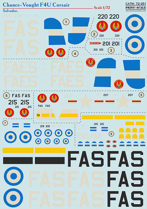 プリントスケール 72-351 1/72 F4U コルセア サルバドール コンプリートセット