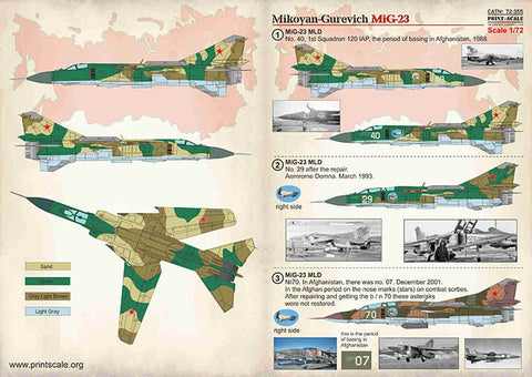 プリントスケール 72-355 1/72 ミコヤン グレヴィッチ MiG-23