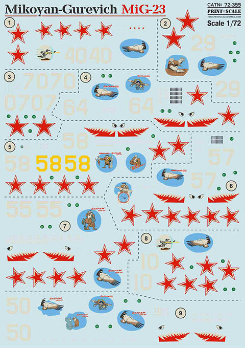 プリントスケール 72-355 1/72 ミコヤン グレヴィッチ MiG-23