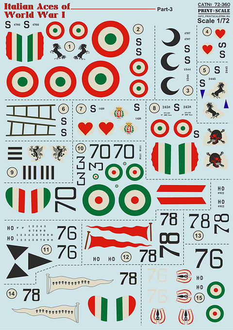プリントスケール 72-360 1/72 WWI イタリア空軍エース Part3