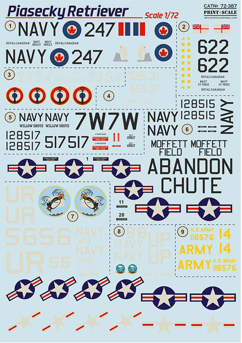 プリントスケール 72-387 1/72 パイアセッキ H-25 ミュール/HUP レトリバー コンプリートセット