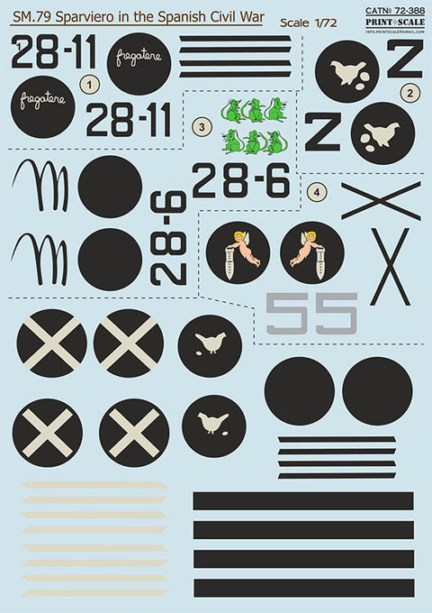 プリントスケール 72-388 1/72 SM-79 スペイン内戦