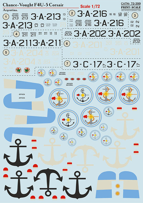 プリントスケール 72-399 1/72 アルゼンチン チャンス・ヴォート F4U コルセア