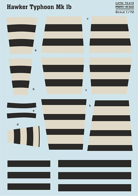 プリントスケール 72-415 1/72 ホーカータイフーン Mk.Ib コンプリートセット