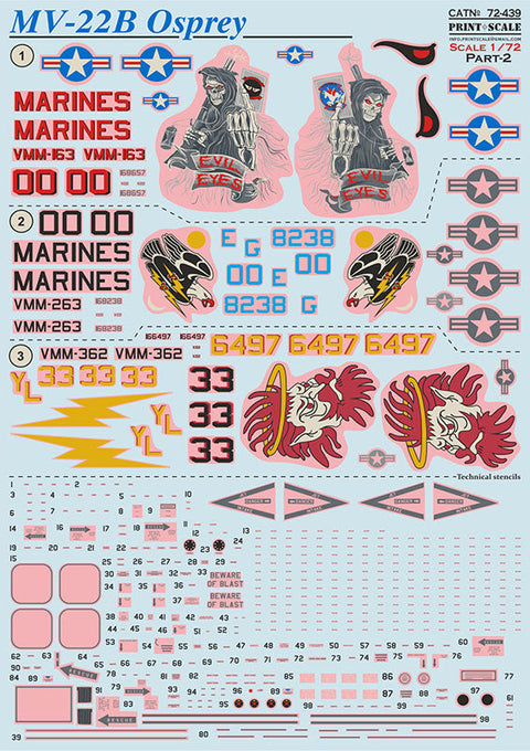 プリントスケール 72-439 1/72 MV-22B オスプレイ