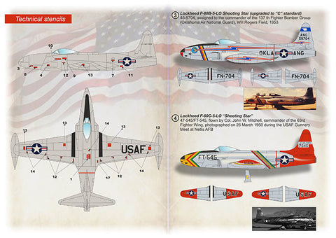 プリントスケール 72-447 1/72 ロッキード F-80 隊長機 アメリカ・ヨーロッパ Part 1 コンプリートセット