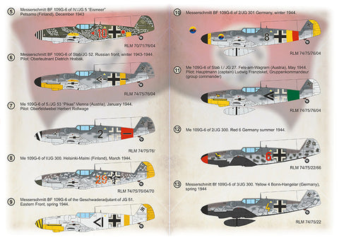 プリントスケール 72-455 1/72 メッサーシュミット BF 109 G-6