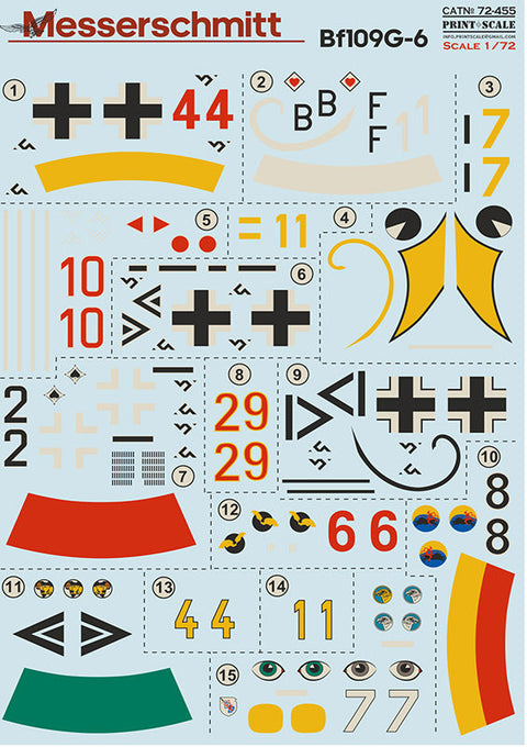 プリントスケール 72-455 1/72 メッサーシュミット BF 109 G-6