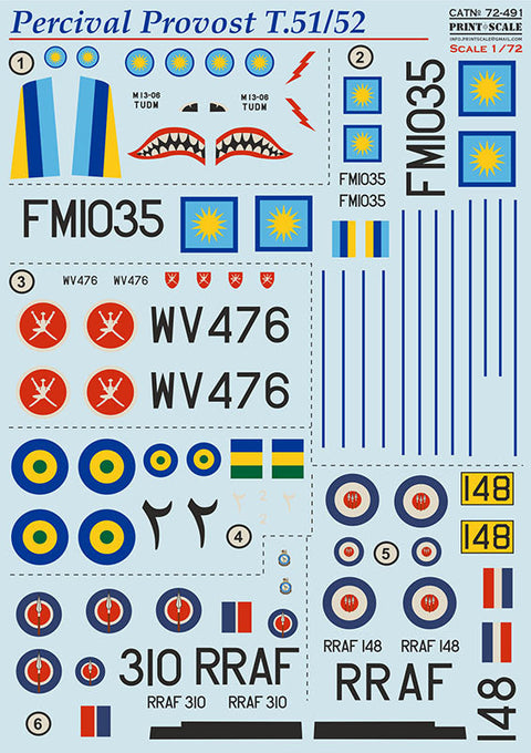 プリントスケール 72-491 1/72 パーシバル プロヴォスト T.51/52