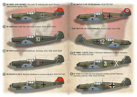 プリントスケール 72497 1/72 メッサーシュミット Bf-109 B-D