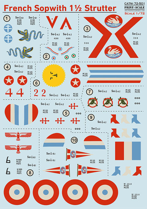 プリントスケール 72501 1/72 フレンチ ソッピース 1/2 ストラッター