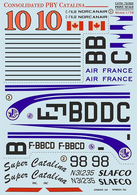 プリントスケール 72502 1/72 民間用 コンソリデーティッド PBY 5-A カタリナ