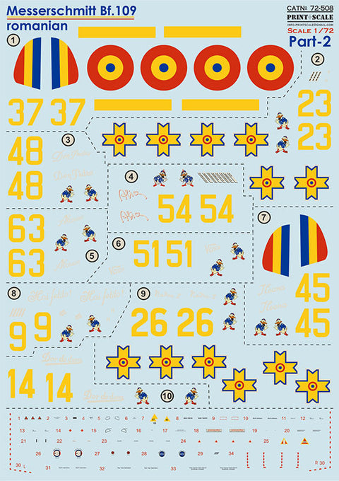プリントスケール 72-508 1/72 Bf 109 ルーマニア パート2