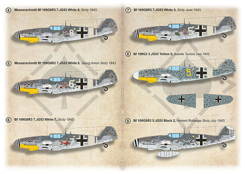プリントスケール 72-534 1/72 メッサーシュミット Bf-109G-6 第53戦闘航空団(JG.53)